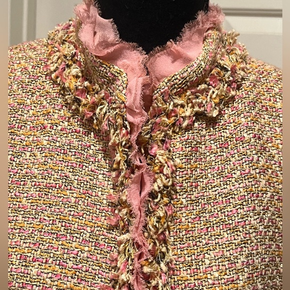 DANA BUCHMAN BOUCLE TWEED
BLAZER JACKET, OFFICE SIREN, PINK/ TAUPE SIZE 10 - Picture 7 of 13